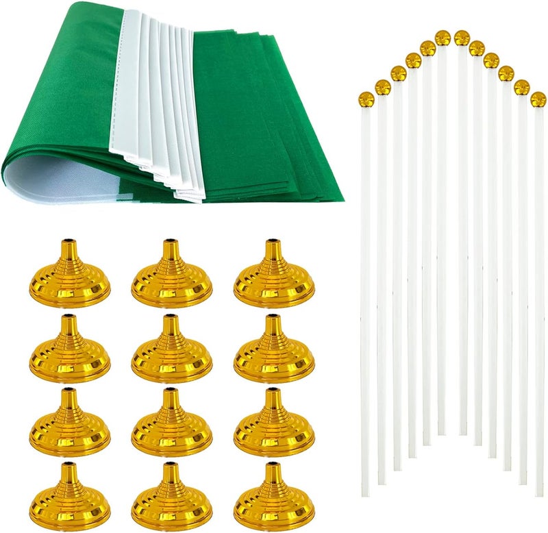 WXTWK 12 Pack Nigeria Flag Nigerian Desk Flag Small Mini Nigerian Table Flags With Stand Base,Home Office Festival Events Celebration Decorations - Image 3